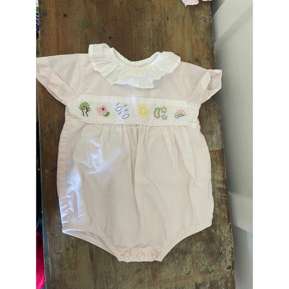 Christian Elizabeth and Co Smocked 12 month pink outfit - Picture 1 of 5